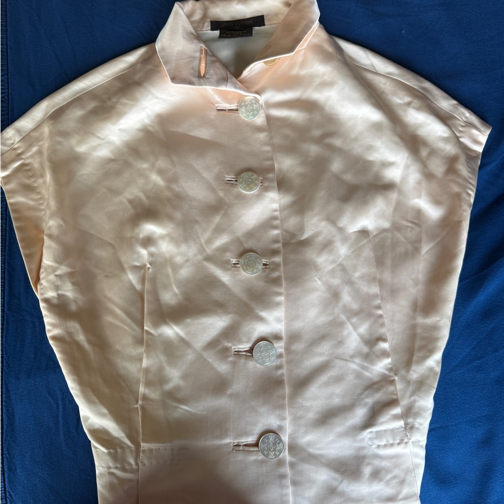 Authentic Louis Vuitton Satin Button-Up Blouse